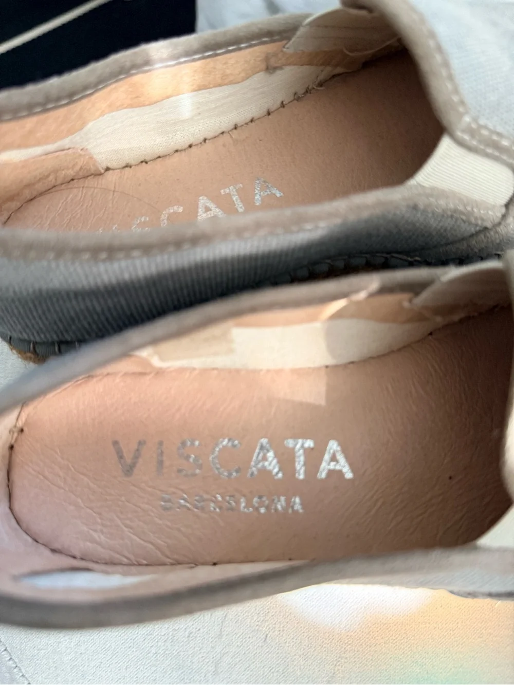 Viscata Slip-On Espadrille Platform Sneakers - Gray Canvas made in Barcelona